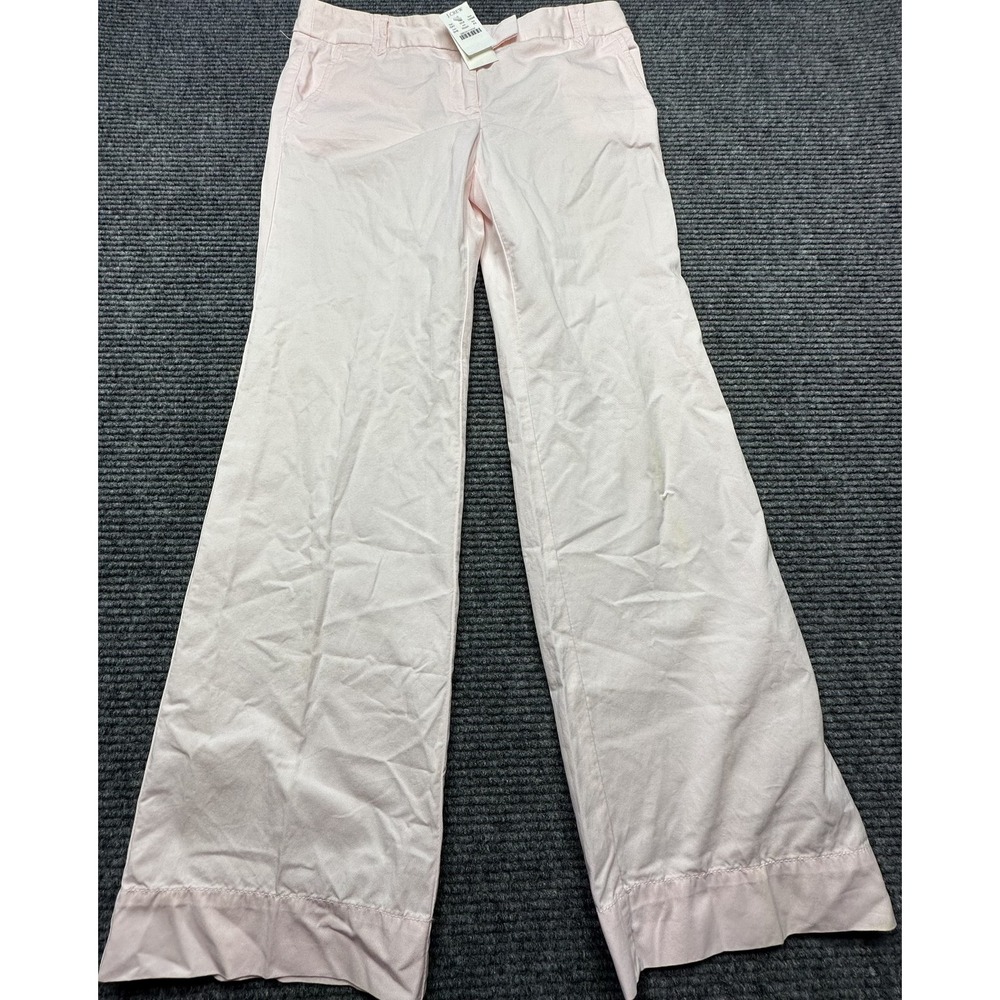 J‎ Crew Pants Womens 4 Pink City Fit Cotton Flare Leg Casual Trouser Stain P4
